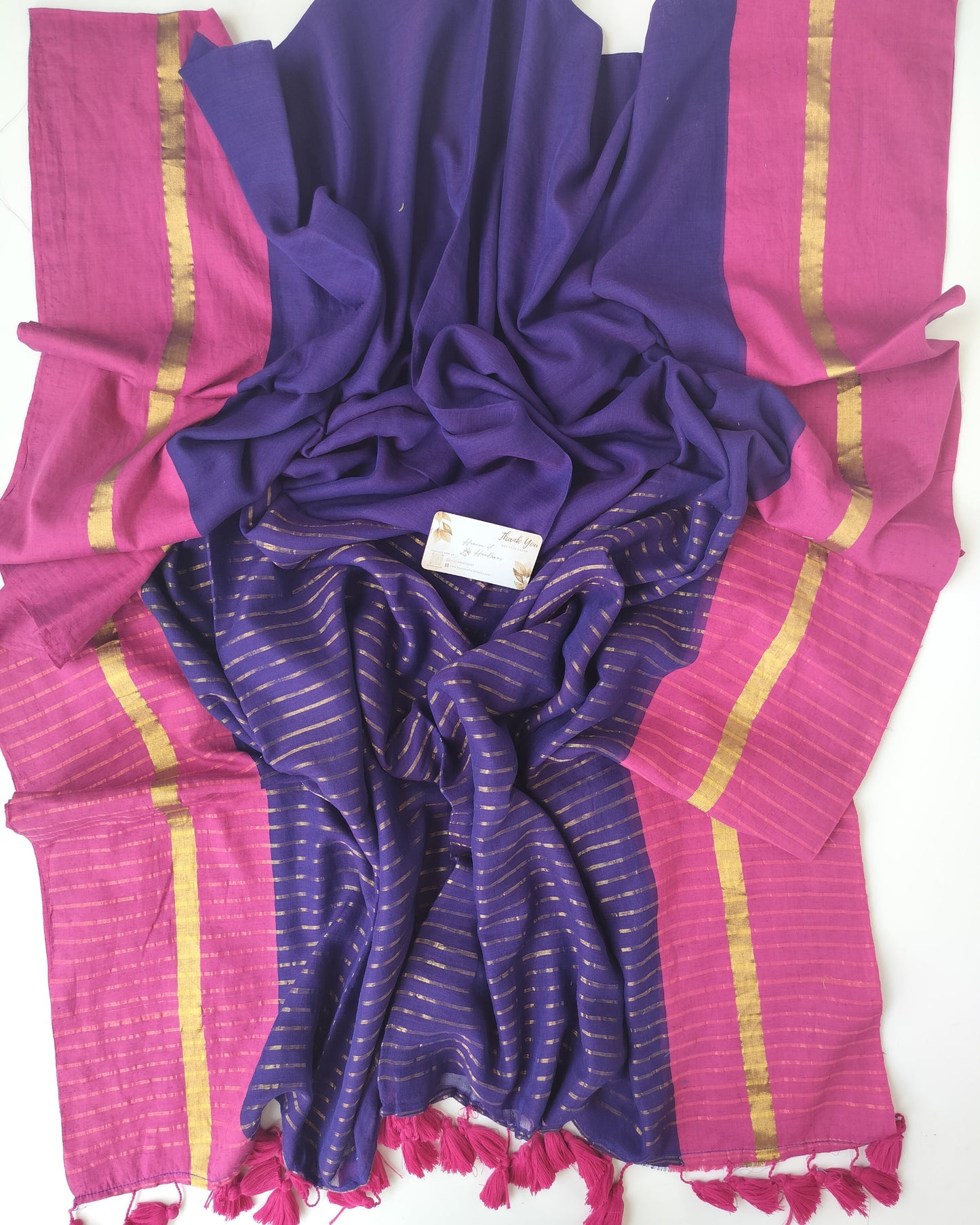 Festive Saree - Purple With Pink