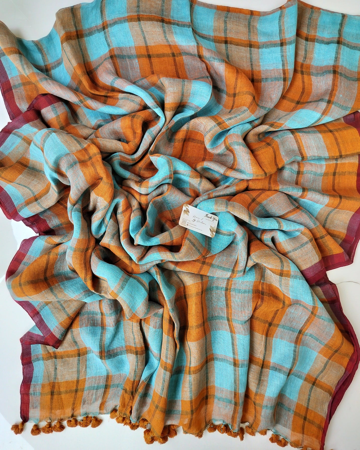 Linen by Linen - Orange Sky Checked