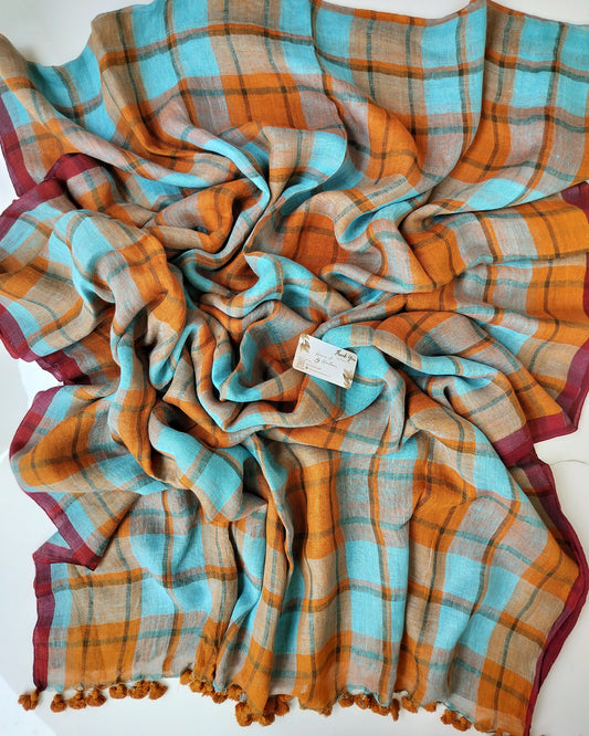 Linen by Linen - Orange Sky Checked