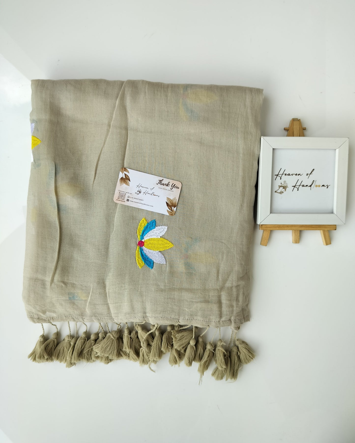 Festive Saree - Grey Lotus