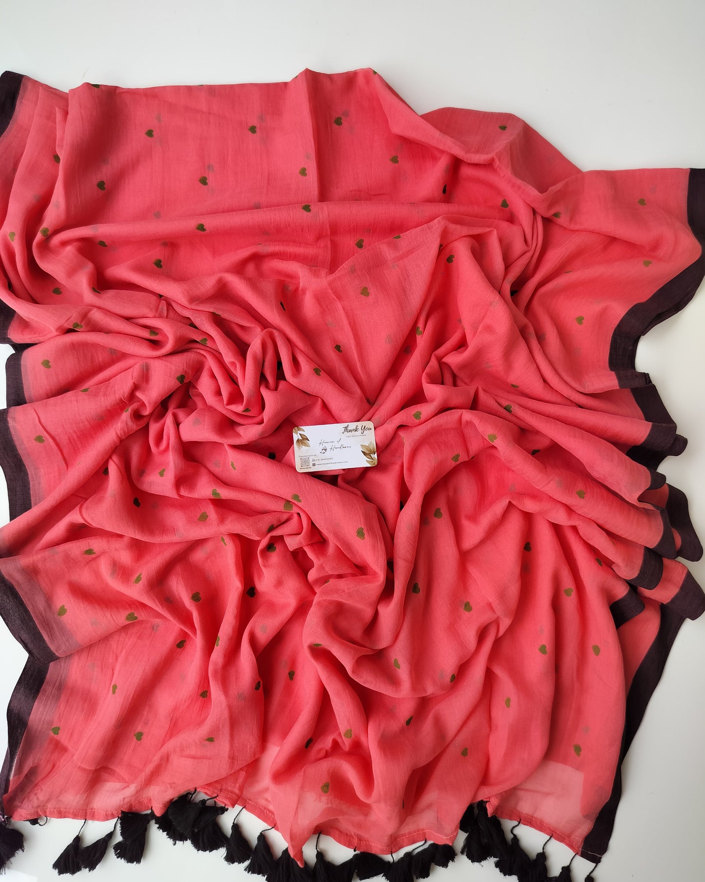 Printed Saree - Fury Rose Tiny Heart