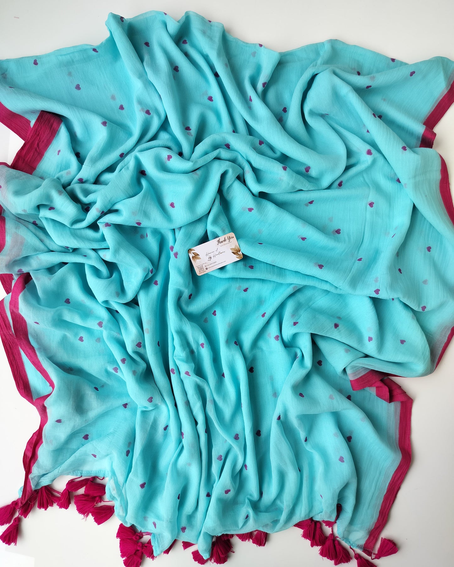 Printed Saree - Fury Sky Heart