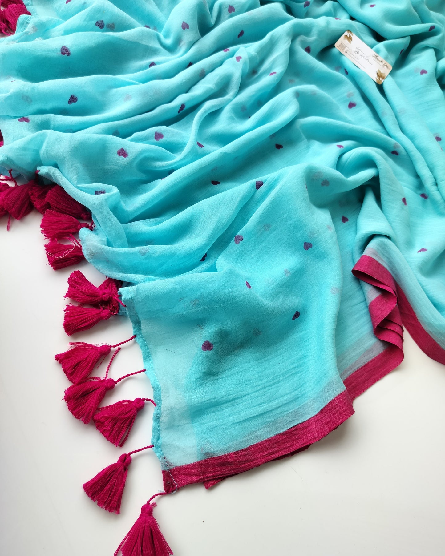 Printed Saree - Fury Sky Heart