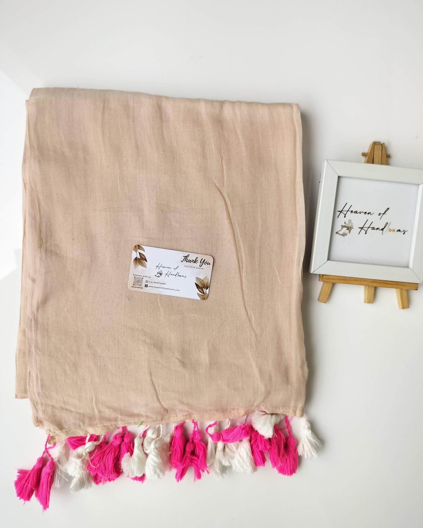 Plain Mul Saree - Pale Pink