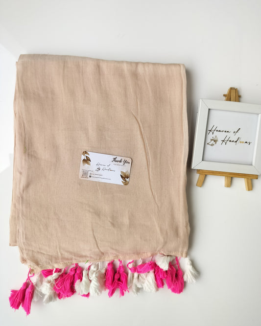 Plain Mul Saree - Pale Pink