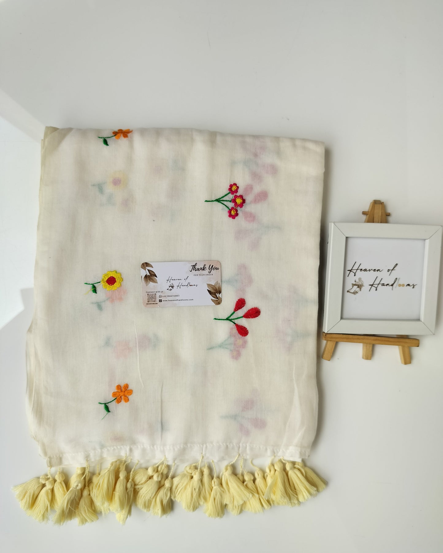 Festive Saree - Cream All Flower