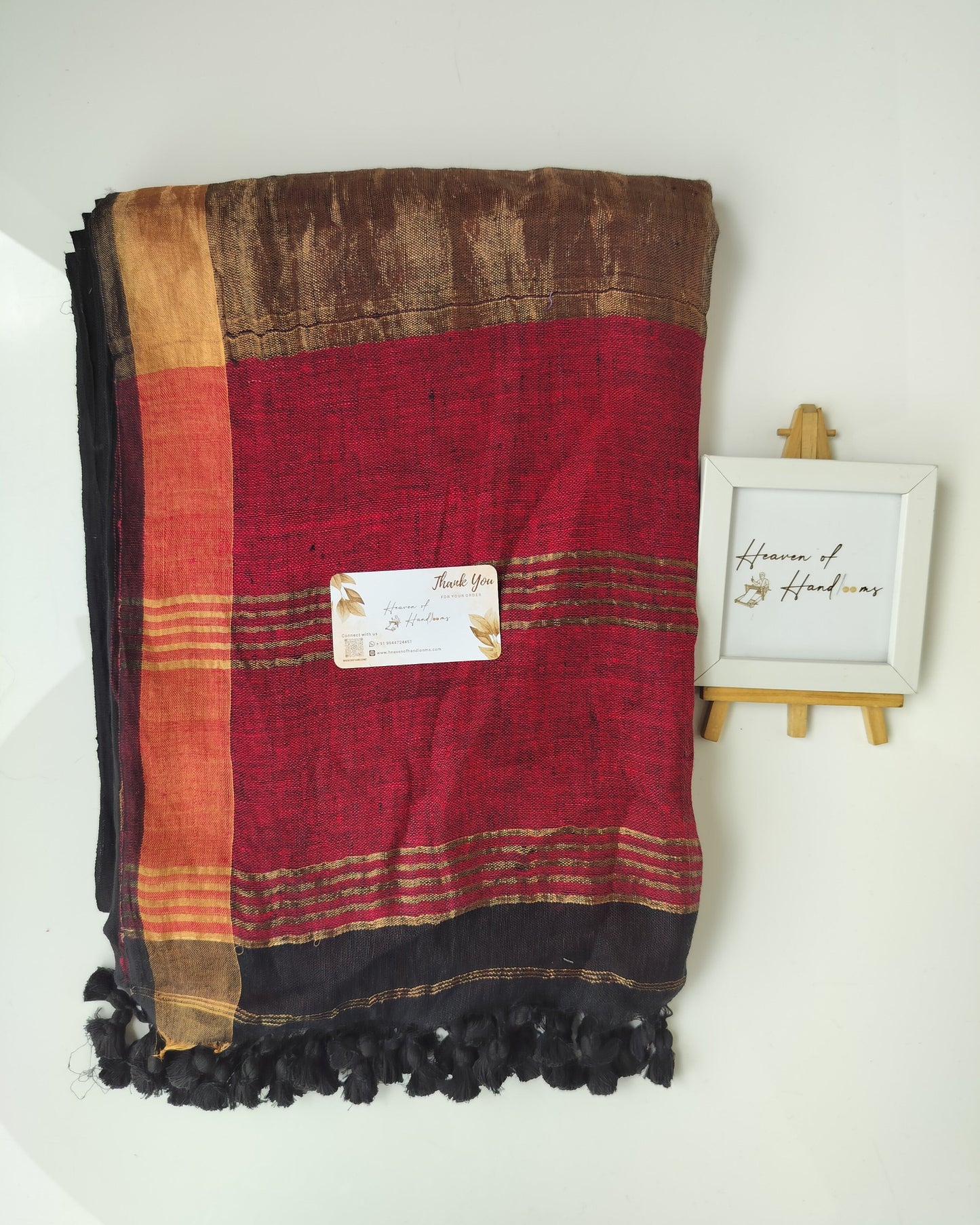 Linen by Linen - Black Maroon