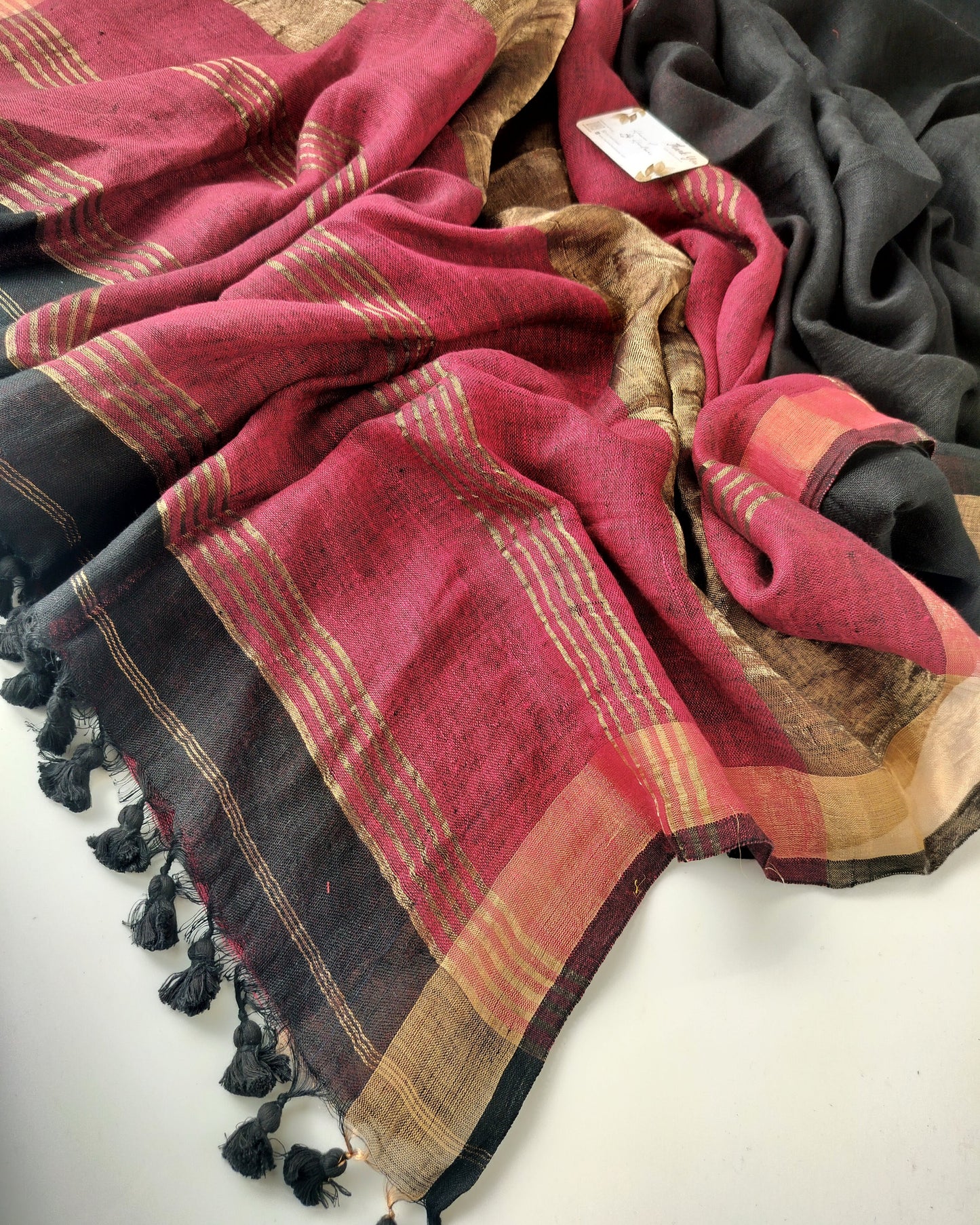 Linen by Linen - Black Maroon