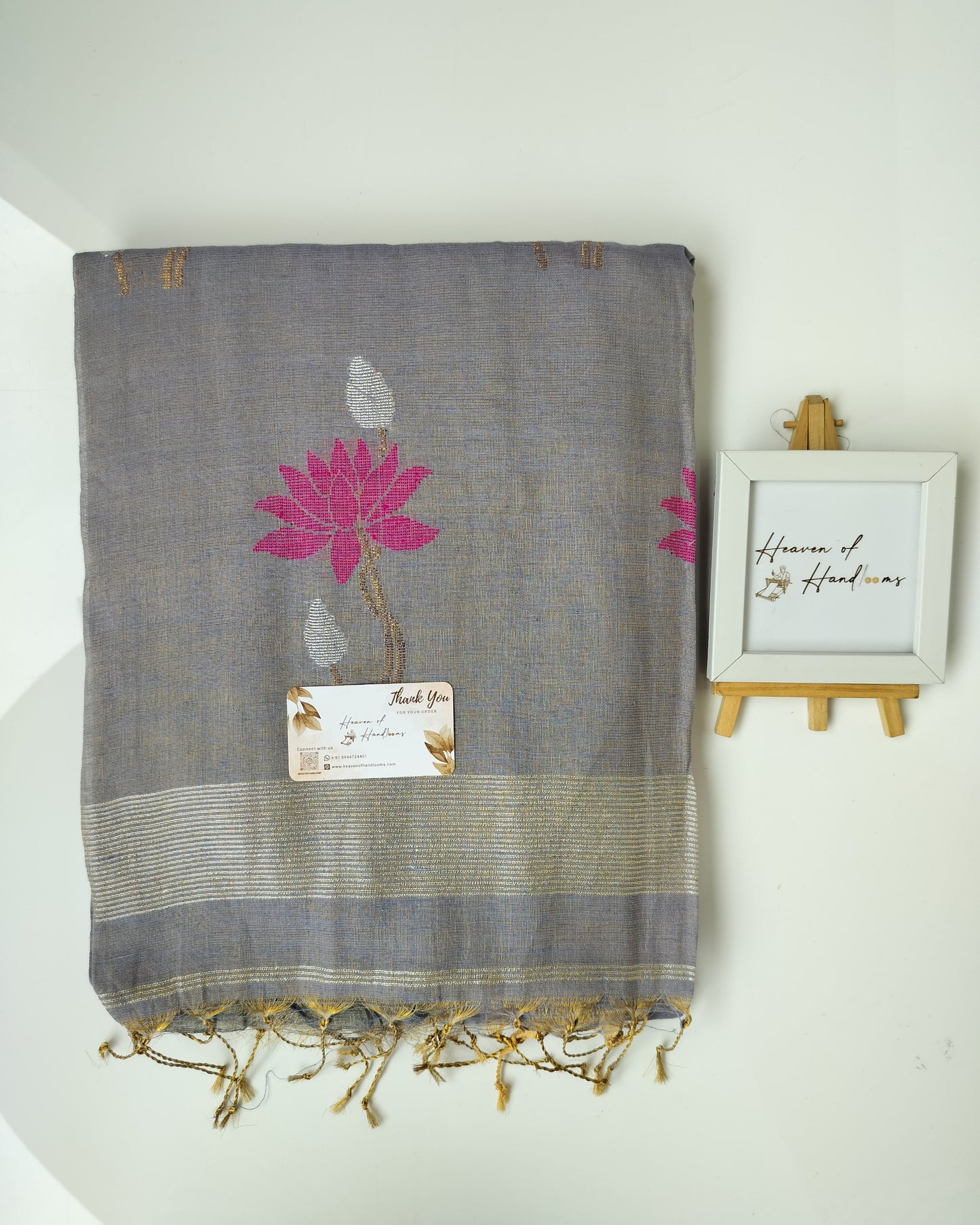 Linen by Linen - Grey Linen Jamdani