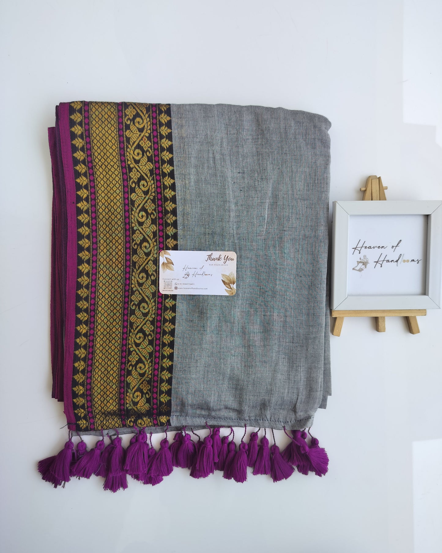 Festive Saree - Grey Kanchi