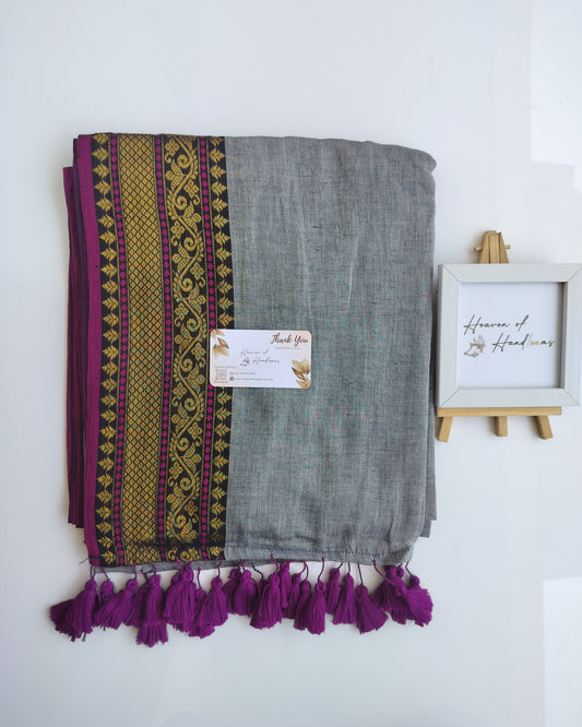 Festive Saree - Grey Kanchi