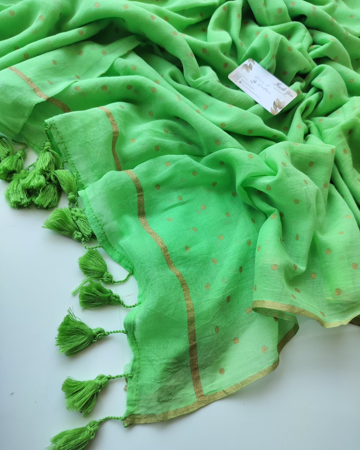 Printed Saree - Pistachio