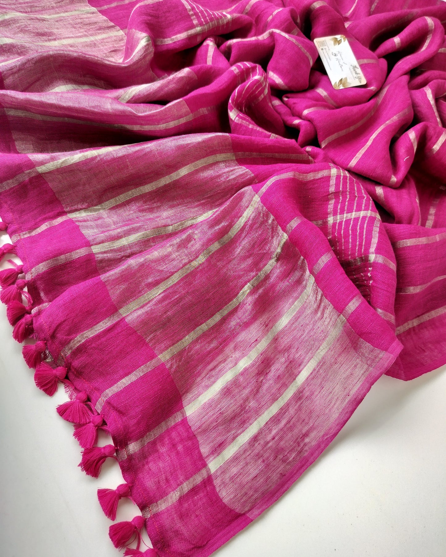 Linen by Linen - Ruby Silver Stripe