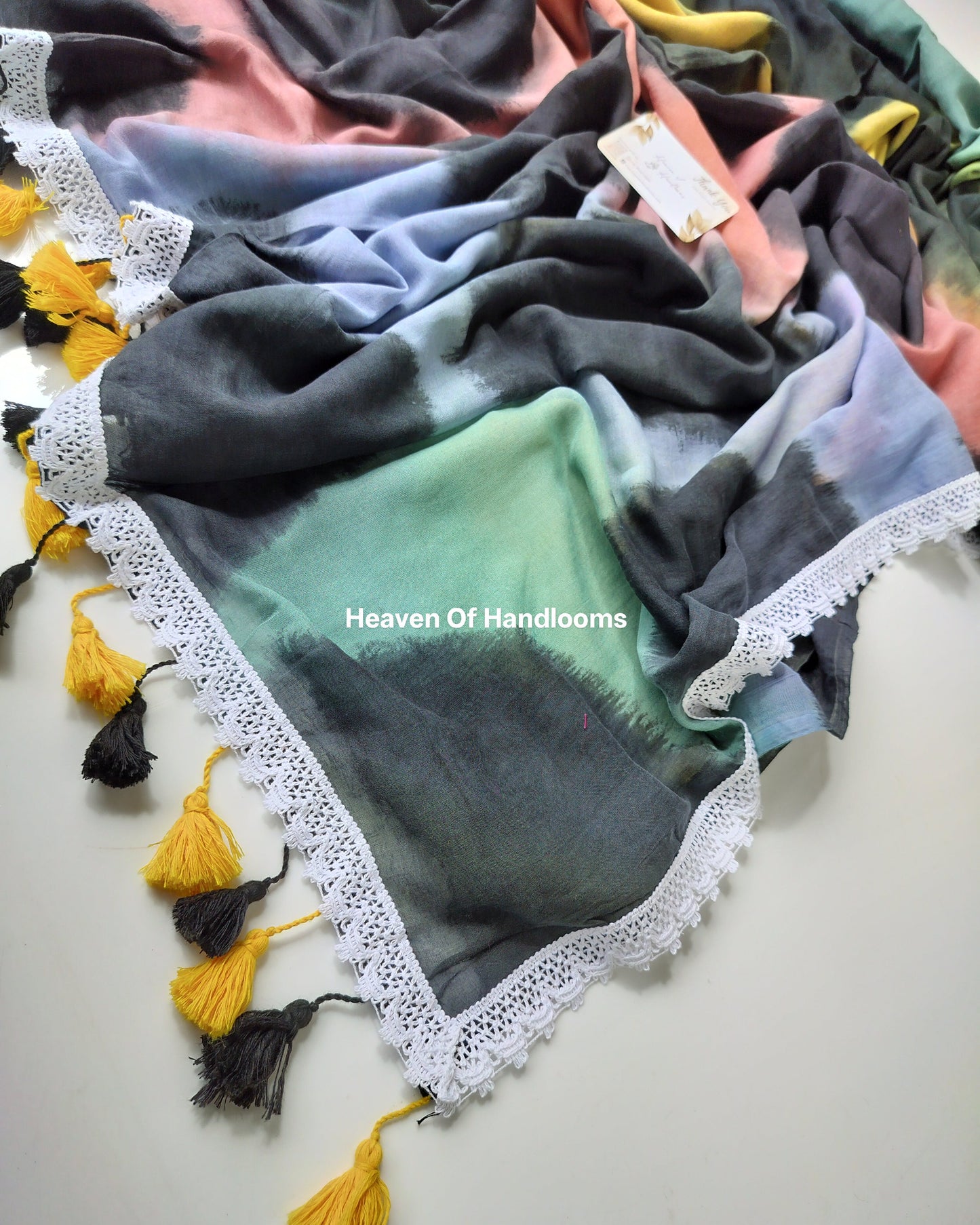 Festive Saree - Tie & Dye Lace