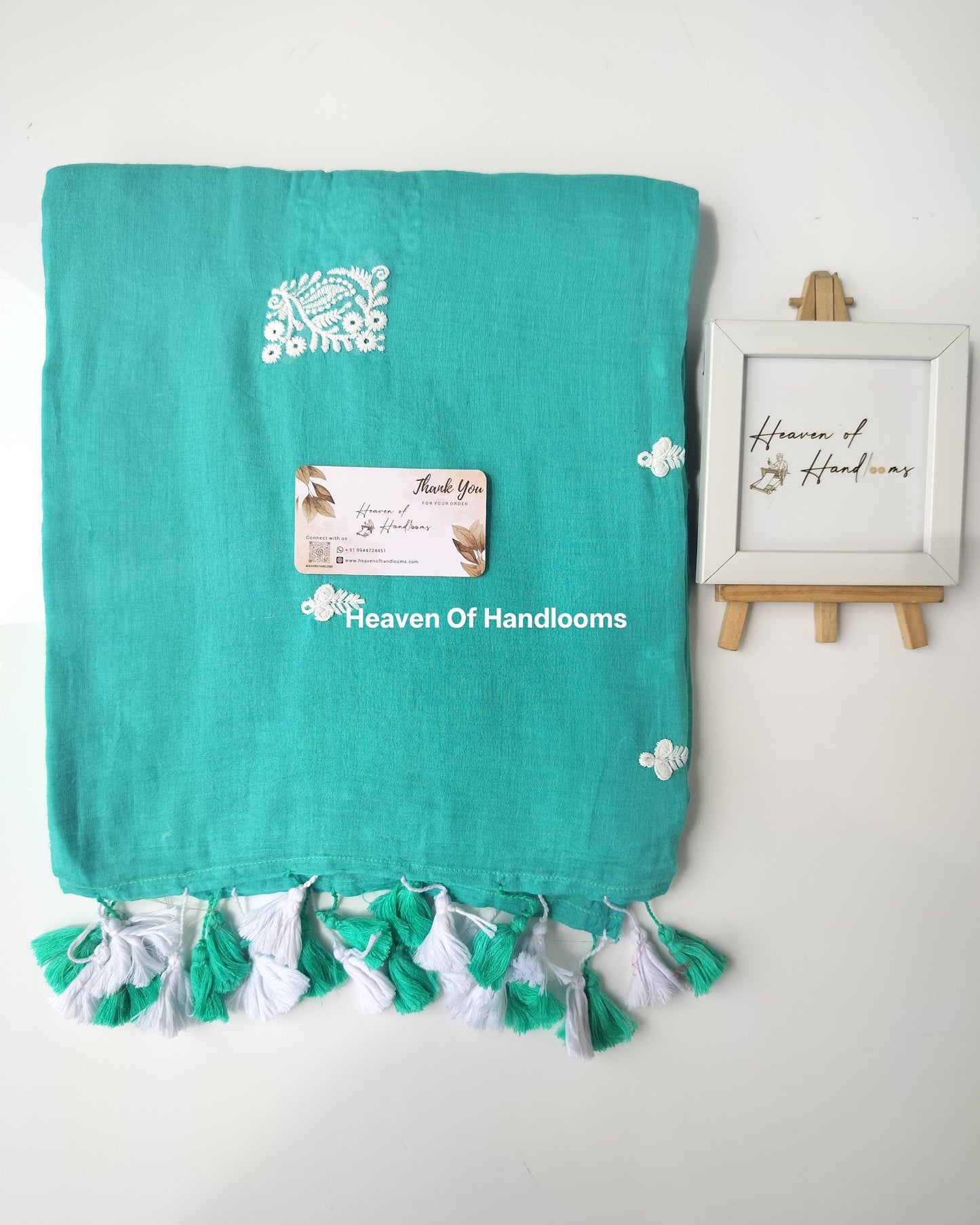 Embroidery Saree - Chikenkari Sea Blue