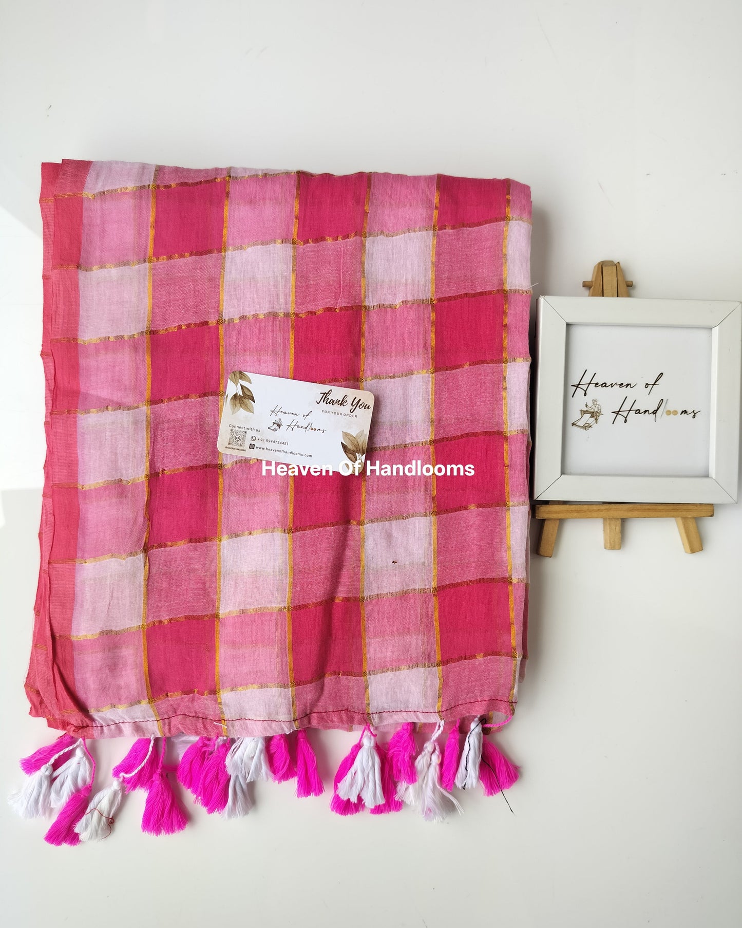 Festive Saree - Chess Pink