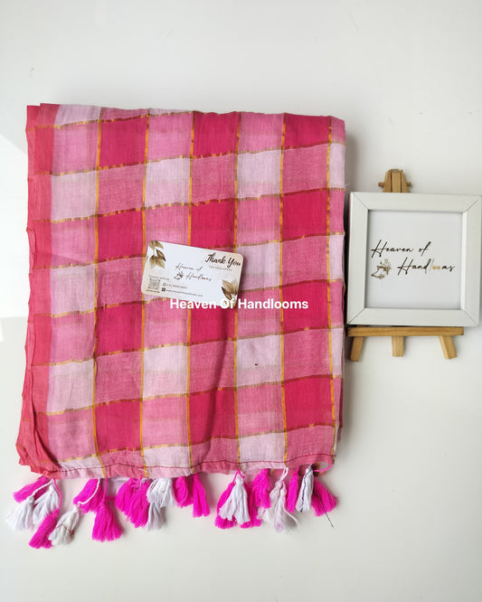 Festive Saree - Chess Pink