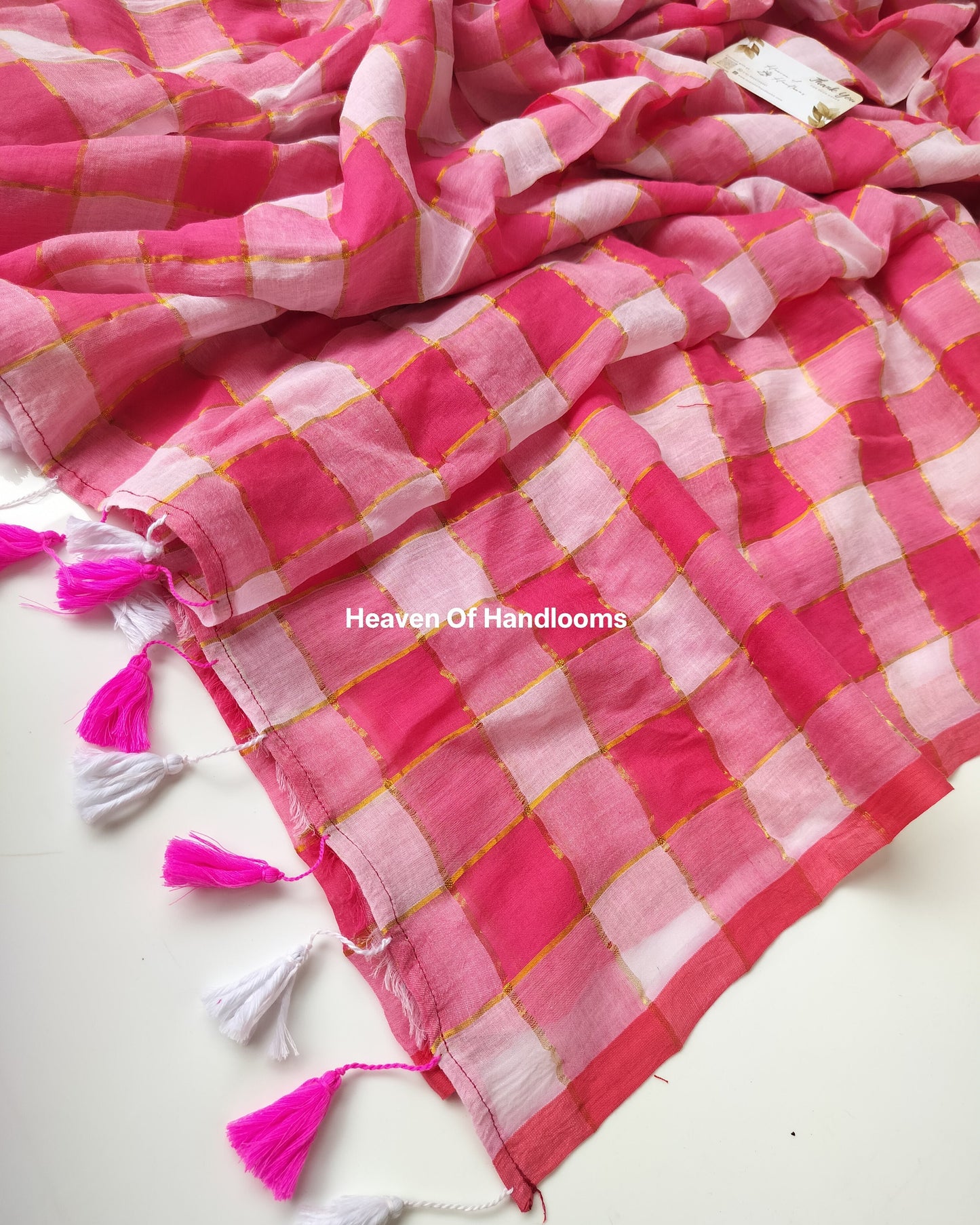 Festive Saree - Chess Pink
