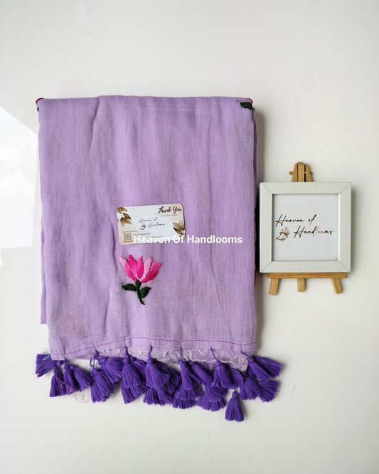 Premium Hand Stitch - Pale Purple Lotus