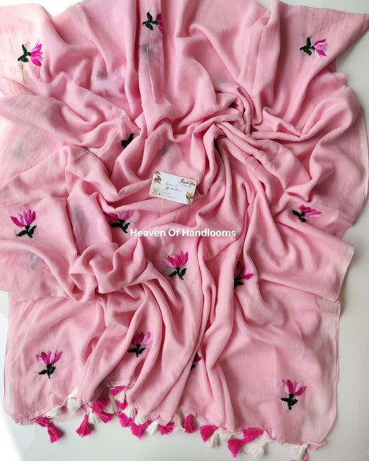 Premium Hand Stitch - Baby Pink Lotus