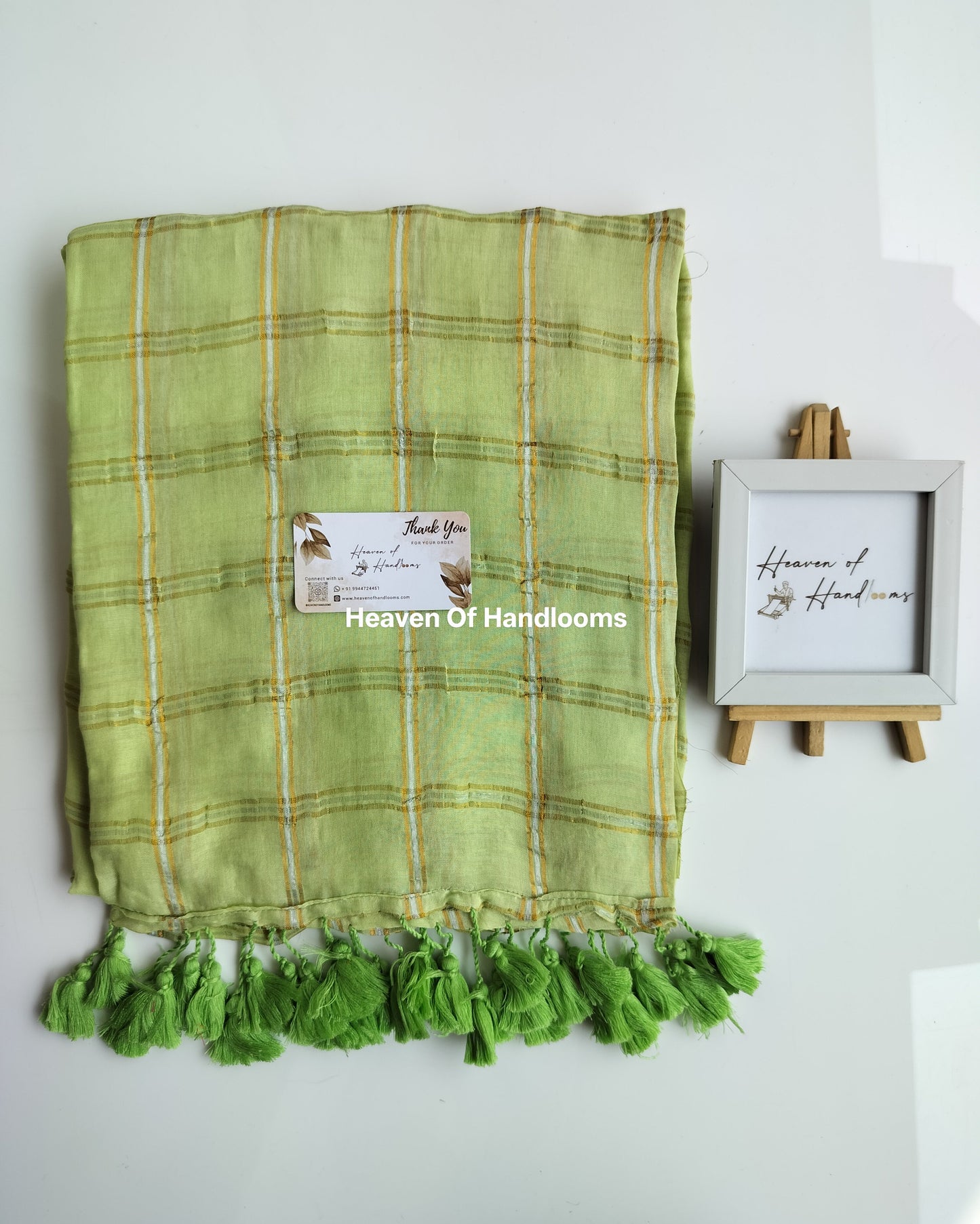 Festive Saree - Pista Check