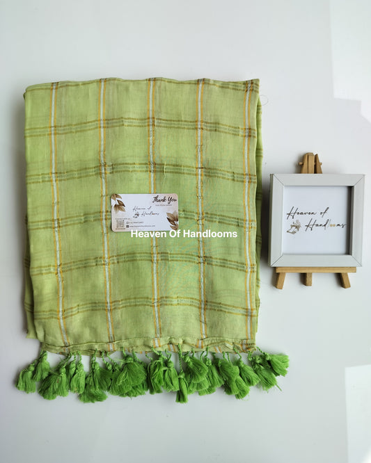 Festive Saree - Pista Check