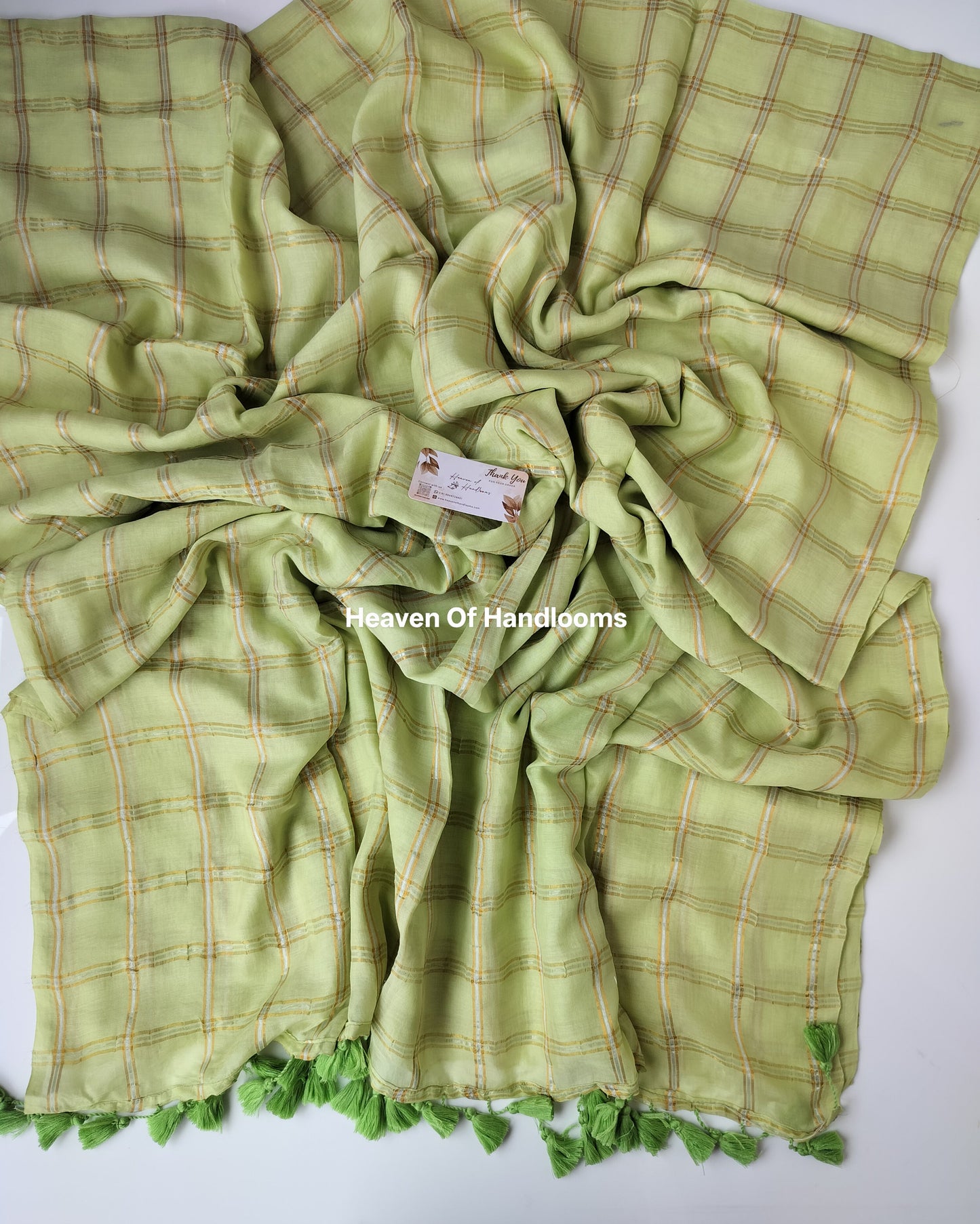 Festive Saree - Pista Check