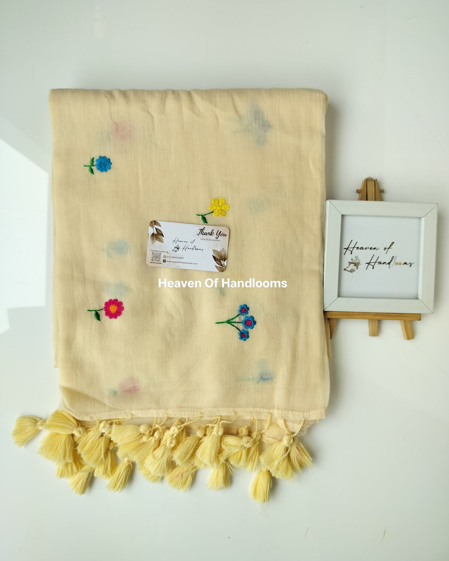 Embroidery Saree -  Cream Bunch