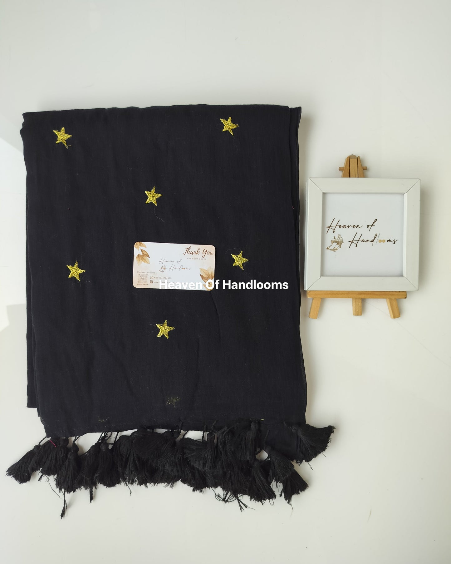 Embroidery Saree - Black Star