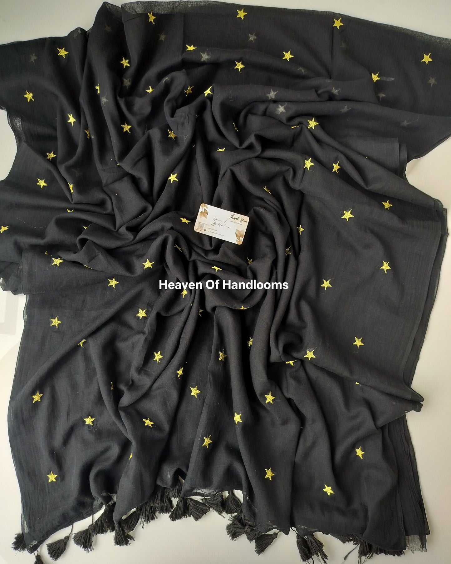 Embroidery Saree - Black Star