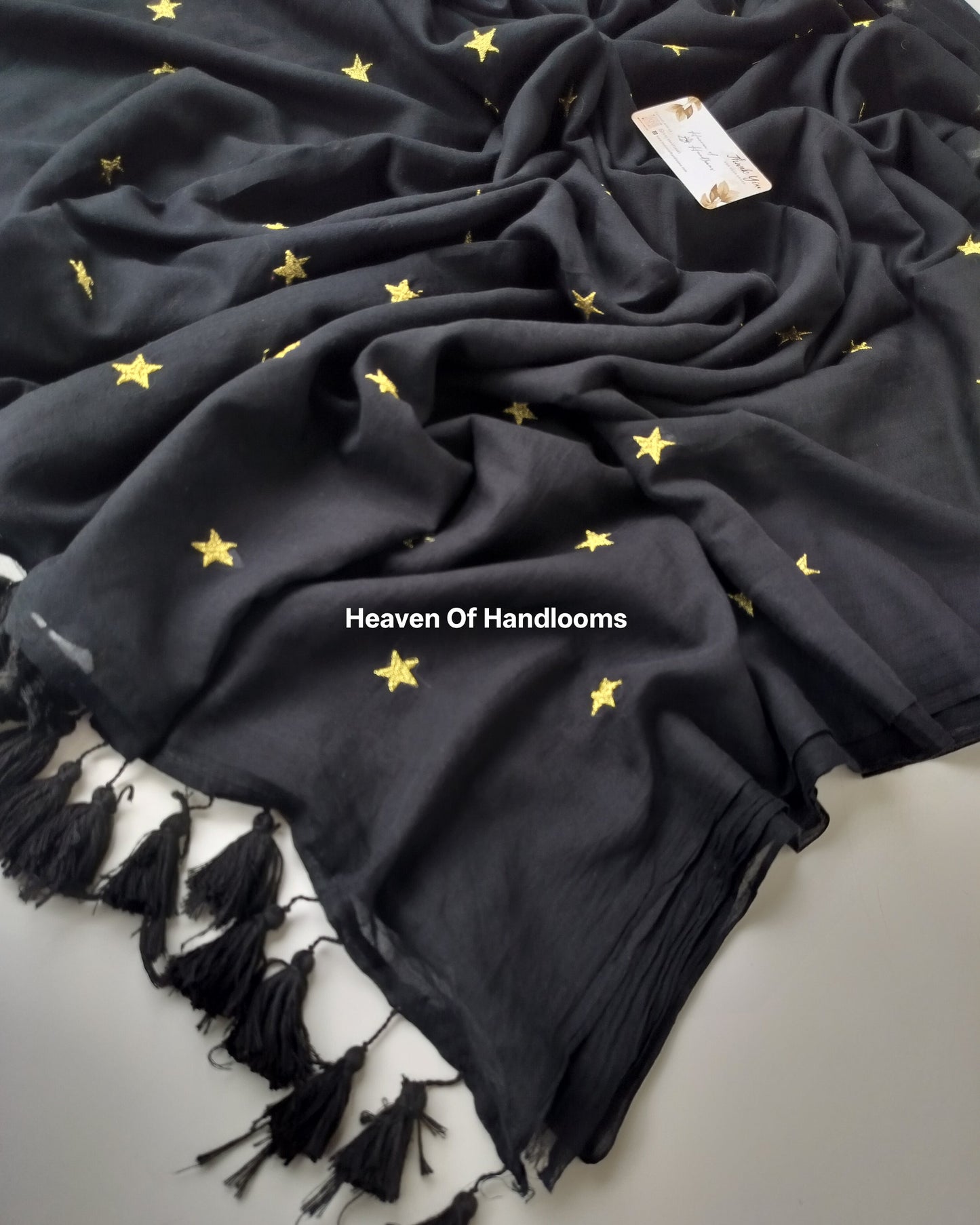 Embroidery Saree - Black Star