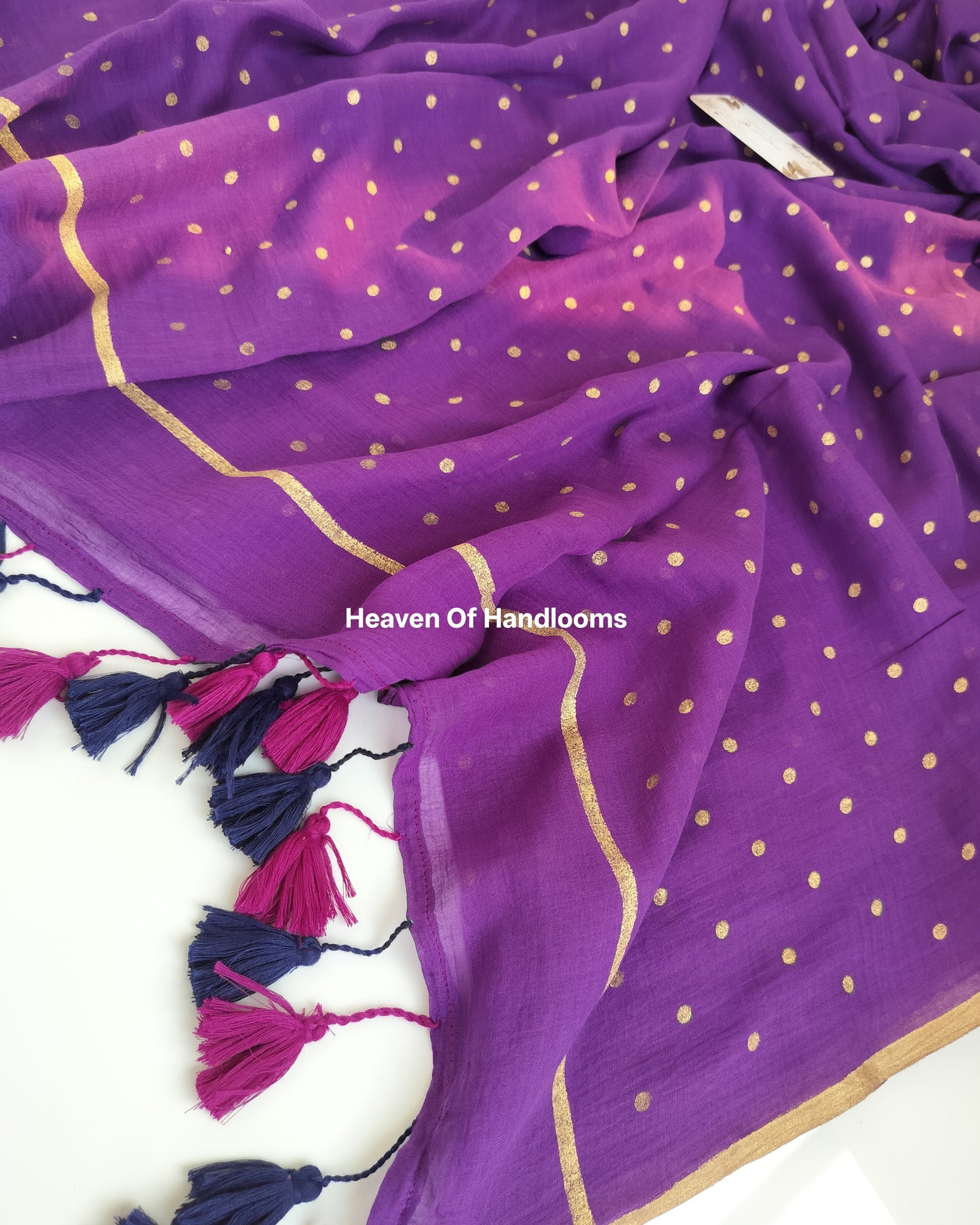 Printed Saree - Royal Purple
