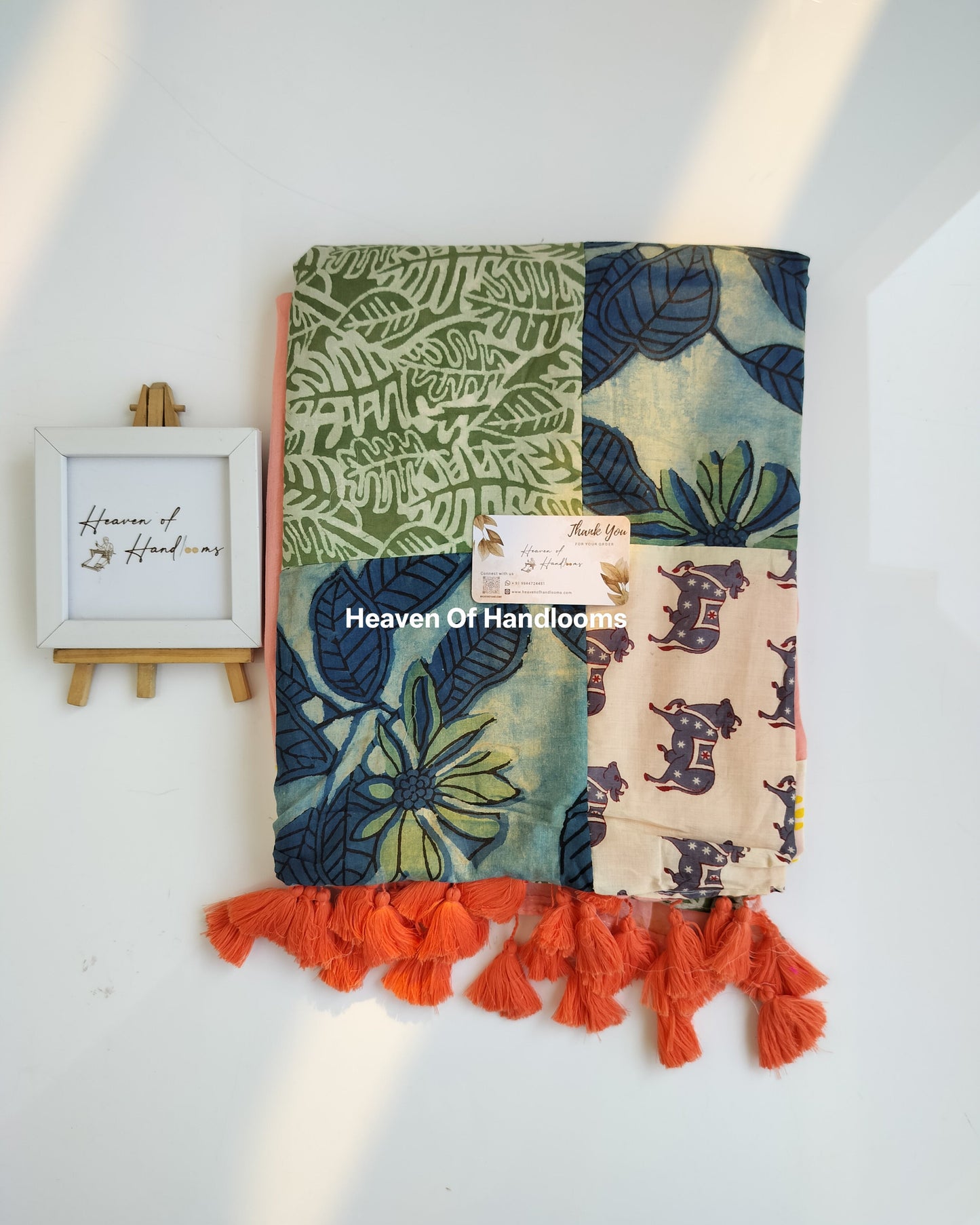 Festive Saree - Black Patchwork