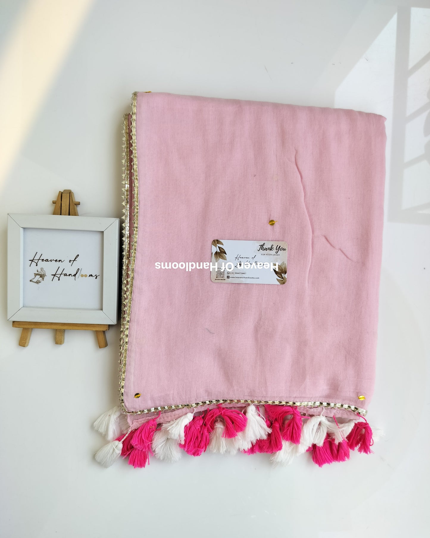 Festive Saree - Baby Pink Zari Gini