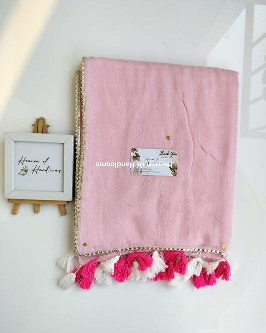 Festive Saree - Baby Pink Zari Gini