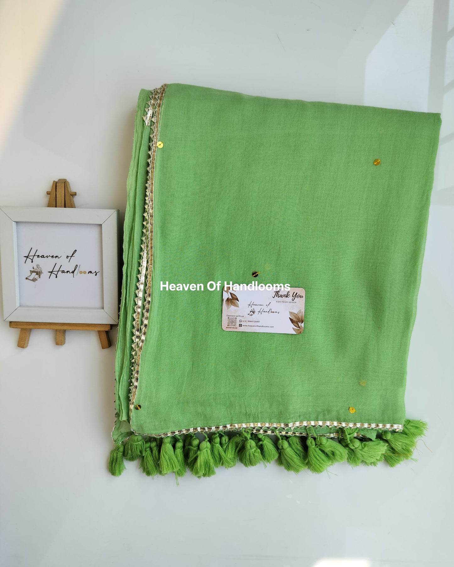 Festive Saree - Green Pink Zari Gini