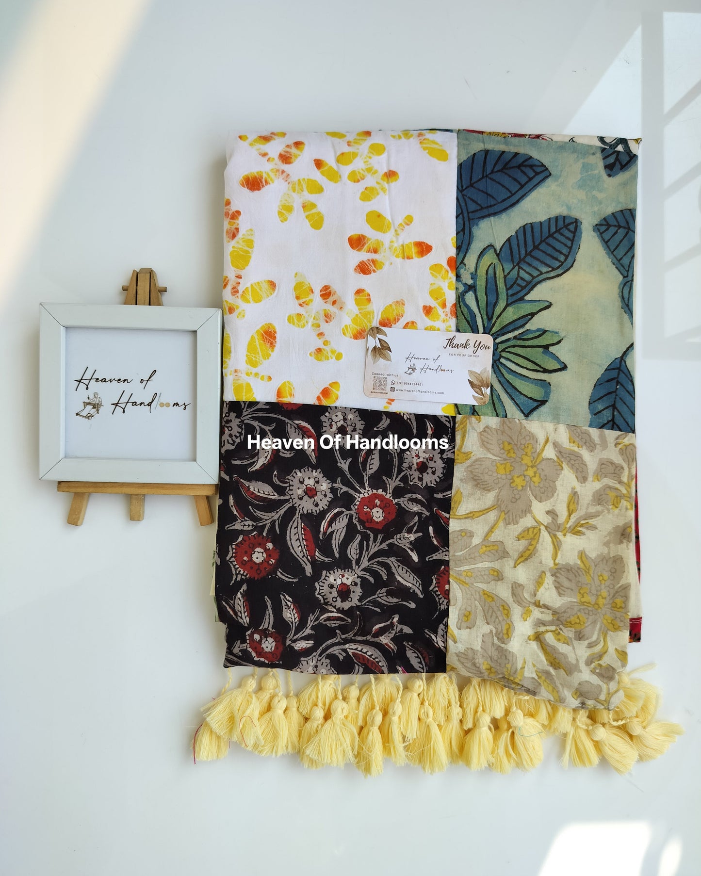 Festive Saree - Cream Patchwork