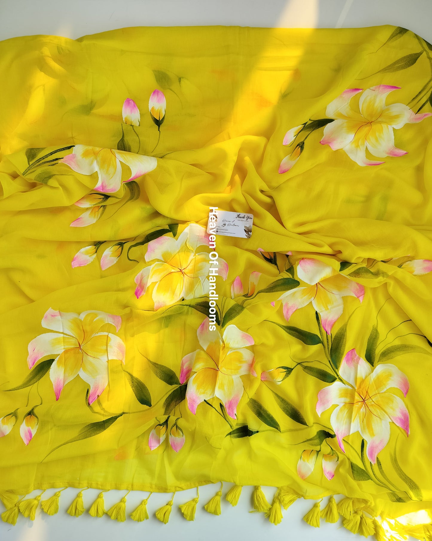 Hand Painted Saree -  Manjal