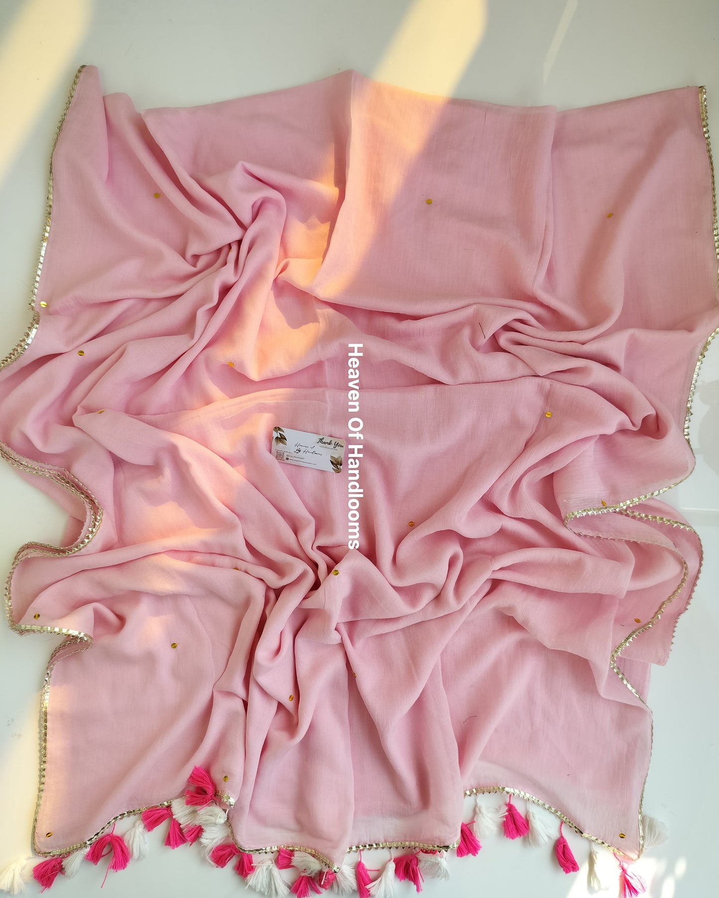 Festive Saree - Baby Pink Zari Gini