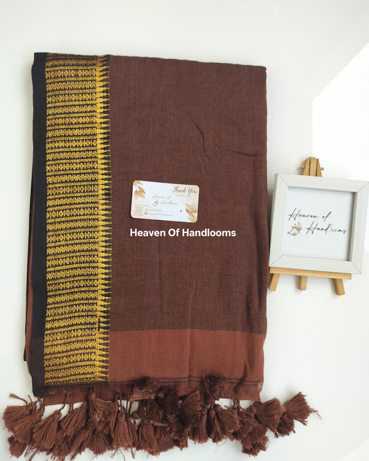 Festive Saree - Brown Kanchi