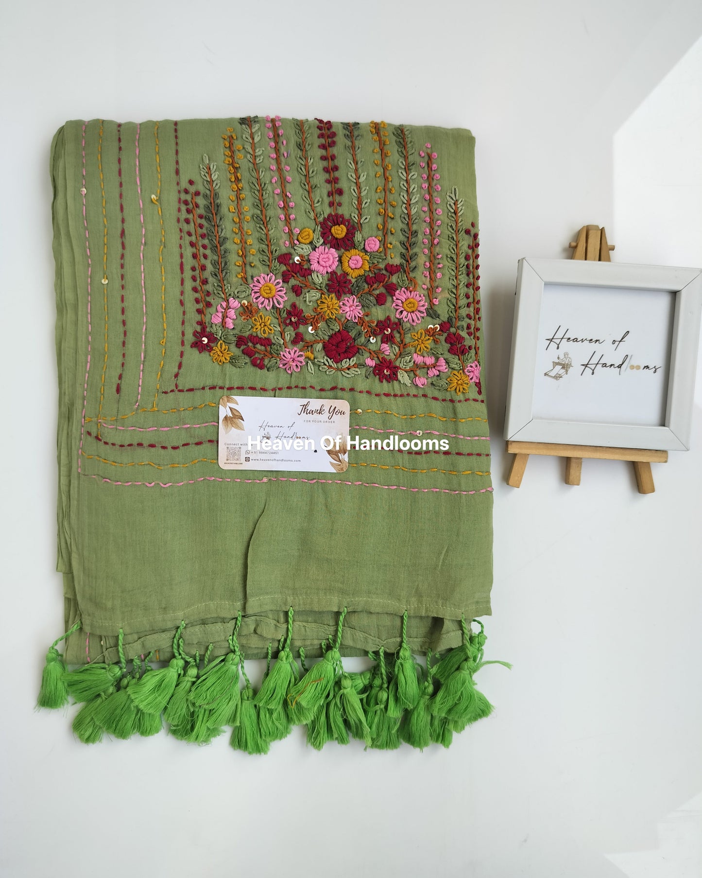 Premium Hand Stitch - Moss Green Bullion