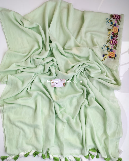 Premium Hand Stitch - Mint Flower