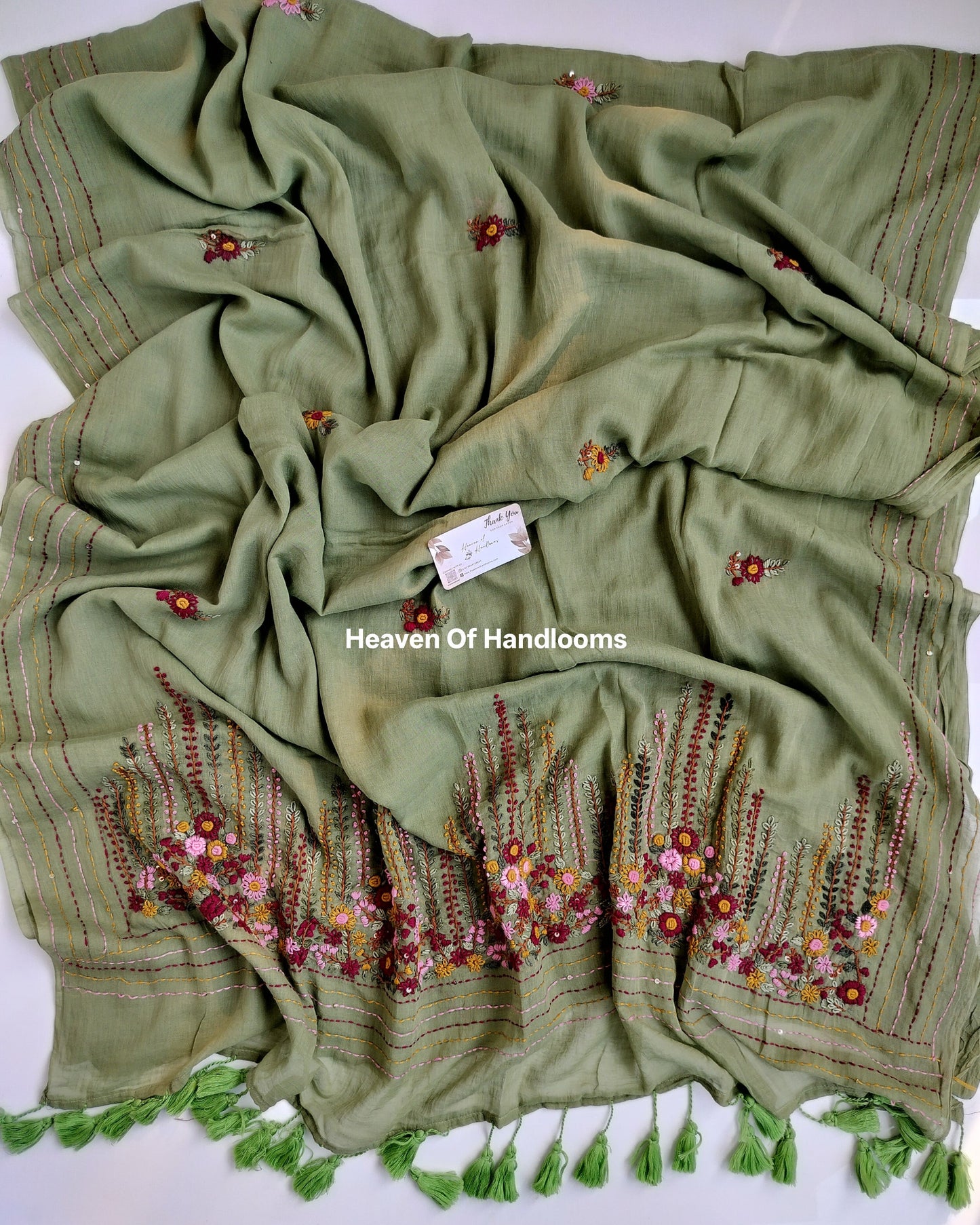 Premium Hand Stitch - Moss Green Bullion