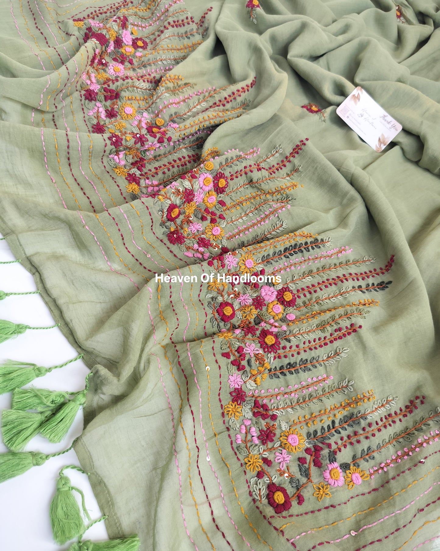 Premium Hand Stitch - Moss Green Bullion