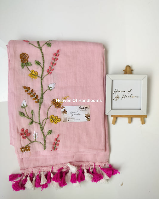 Premium Hand Stitch - Baby Pink Hand Emb