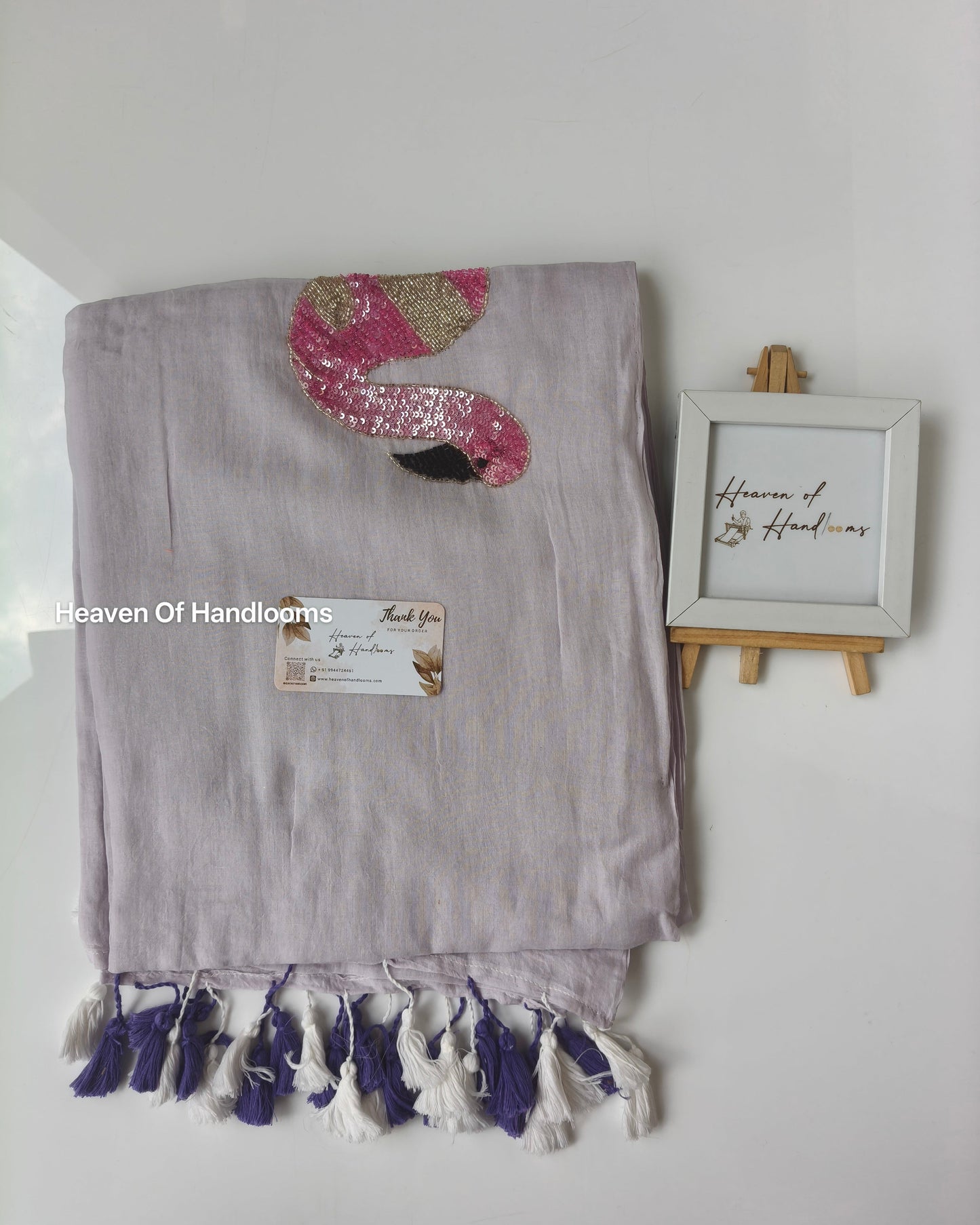 Premium Hand Stitch - Pastel Purple Flamingo