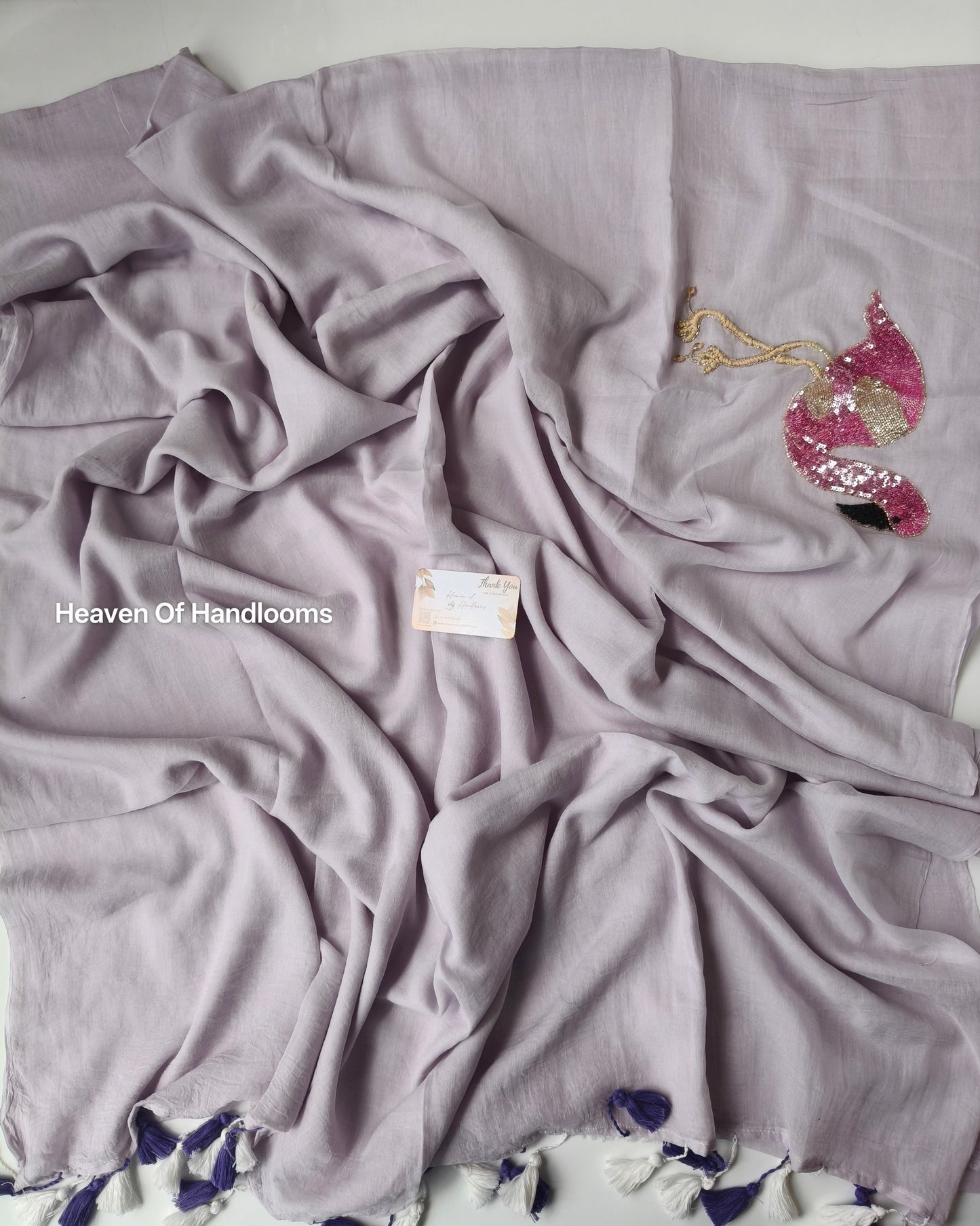 Premium Hand Stitch - Pastel Purple Flamingo