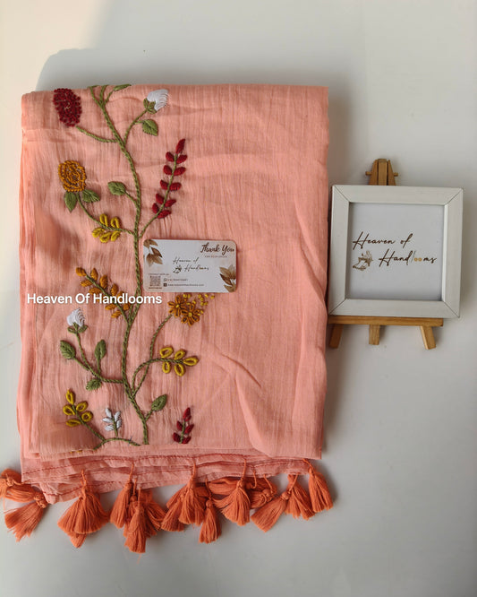 Premium Hand Stitch - Peach Flower