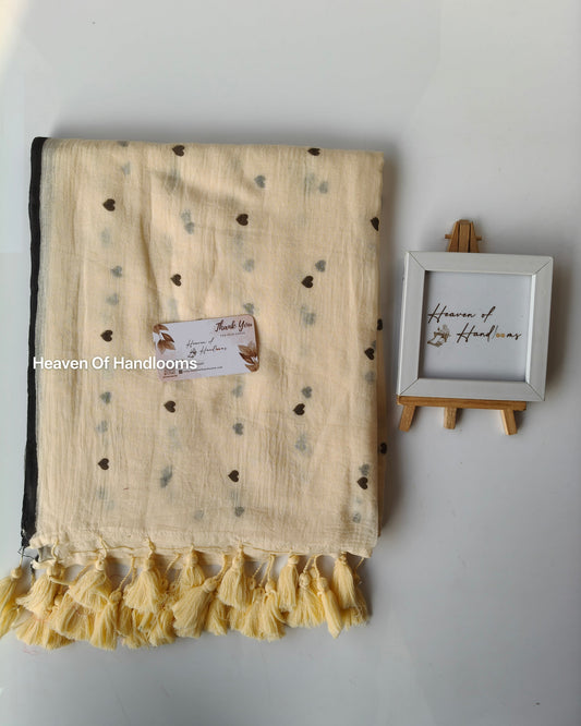 Printed Saree - Butter Heart