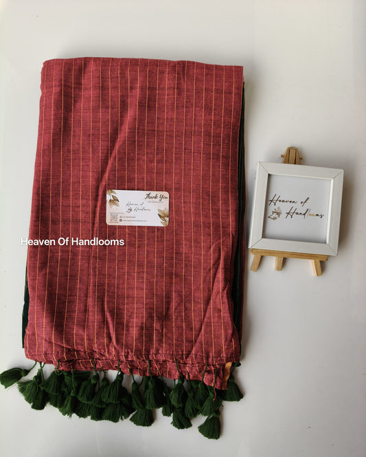 Festive Saree - Bottle Marron